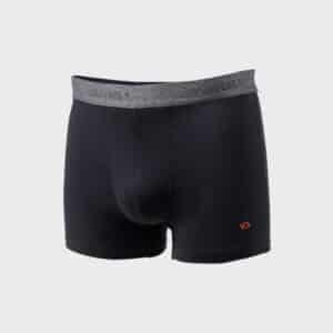 un boxer en coton biologique noir Billybelt, vue de face sur fond blanc