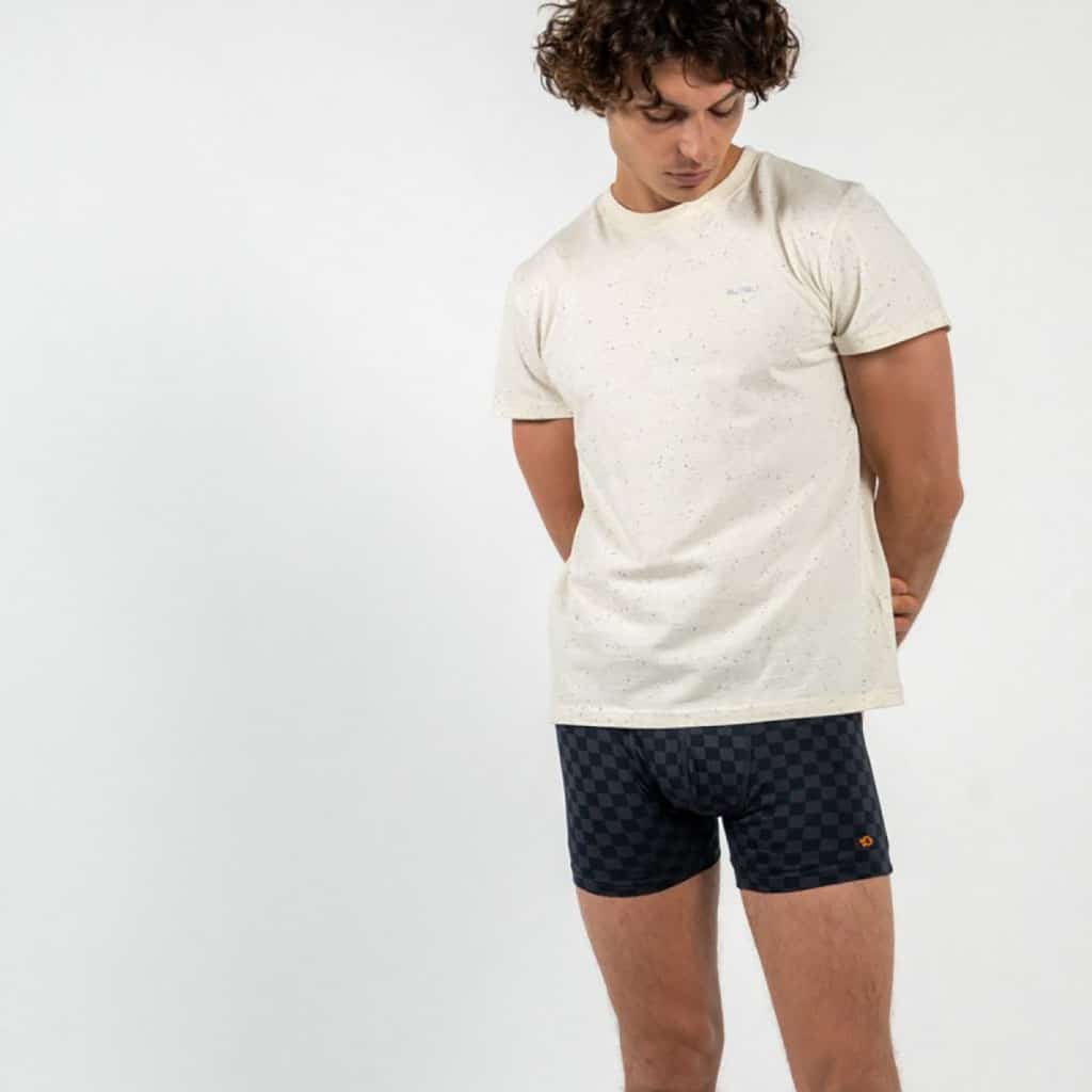 un boxer en coton biologique "checkmate" Billybelt, vue de face