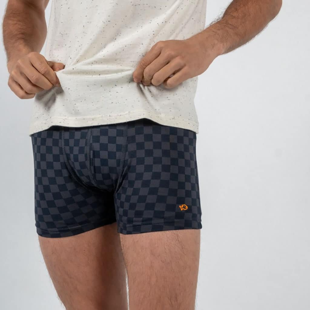 un boxer en coton biologique "checkmate" Billybelt, vue de face
