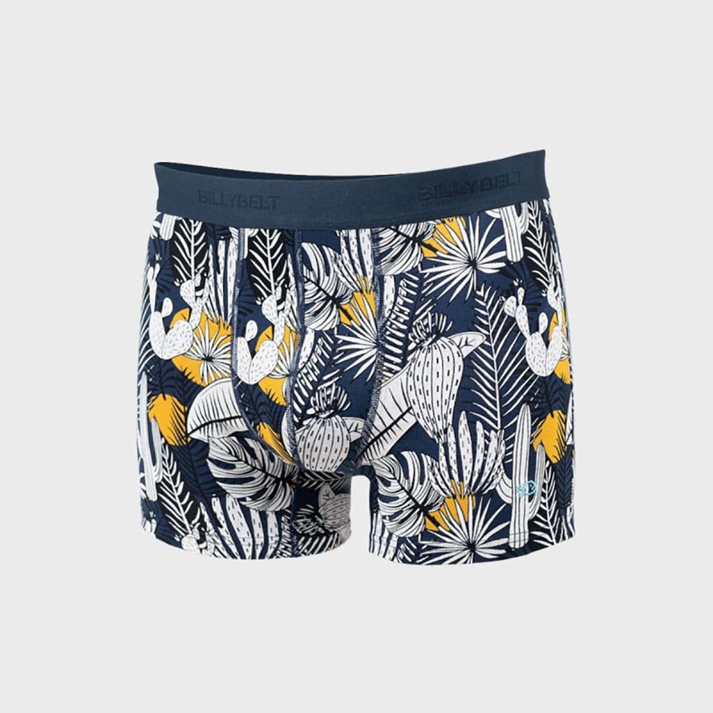 un boxer en coton biologique "Cosmopolitan" Billybelt, vue de face sur fond blanc