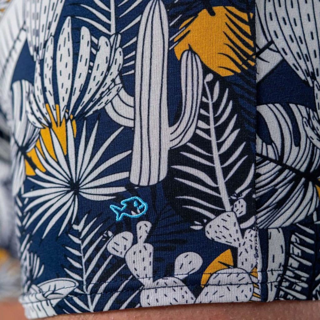 un boxer en coton biologique "Cosmopolitan" Billybelt, zoom sur le motif