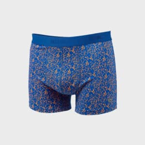 un boxer en coton biologique "Flower Power" Billybelt, vue de face sur fond blanc