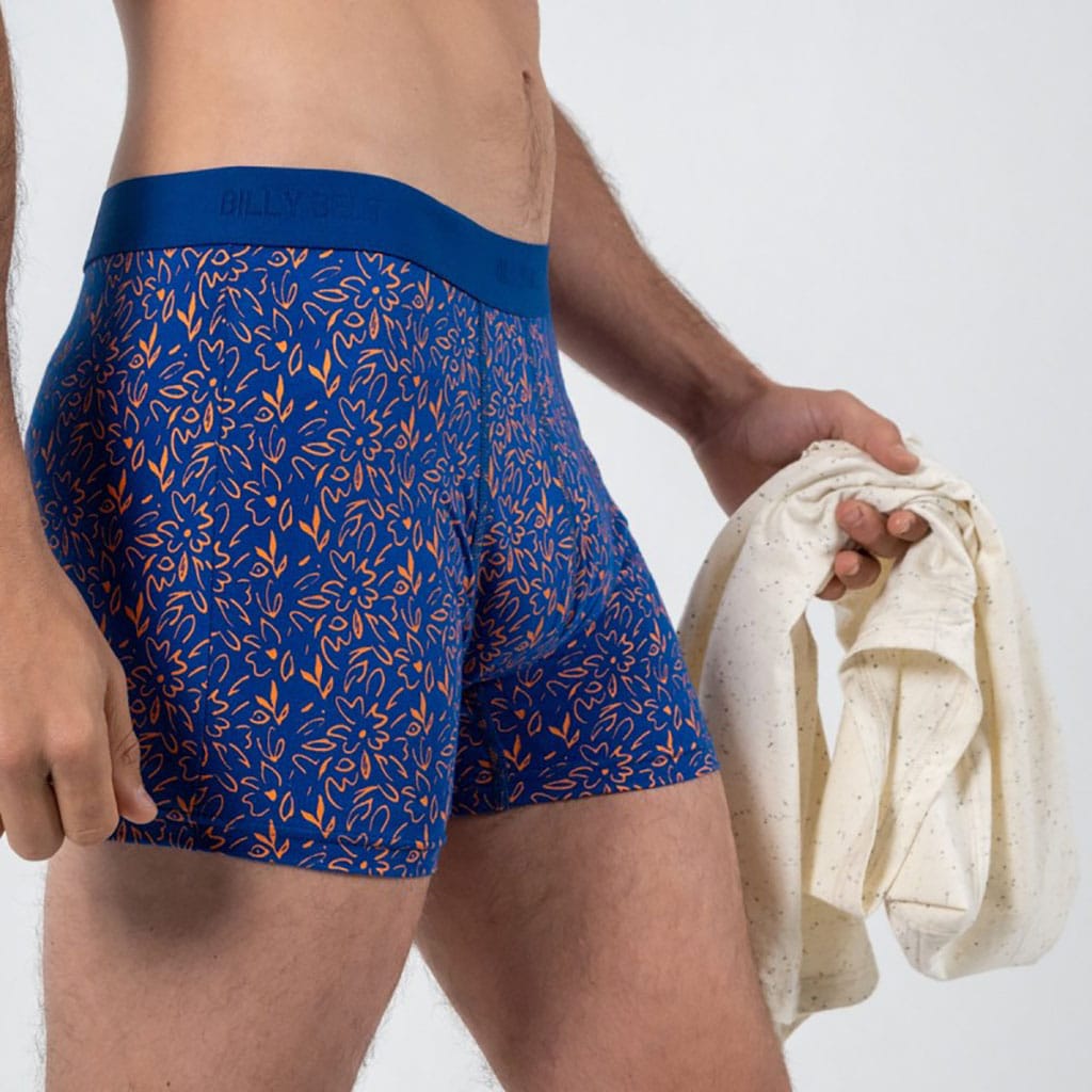 un boxer en coton biologique "Flower Power" Billybelt, vue de côté