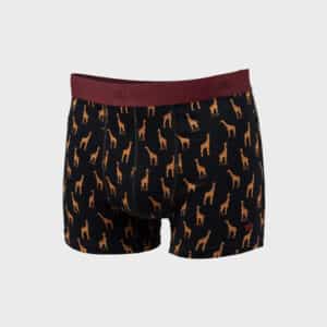 un boxer en coton biologique "Girafe" Billybelt, vue de face sur fond blanc