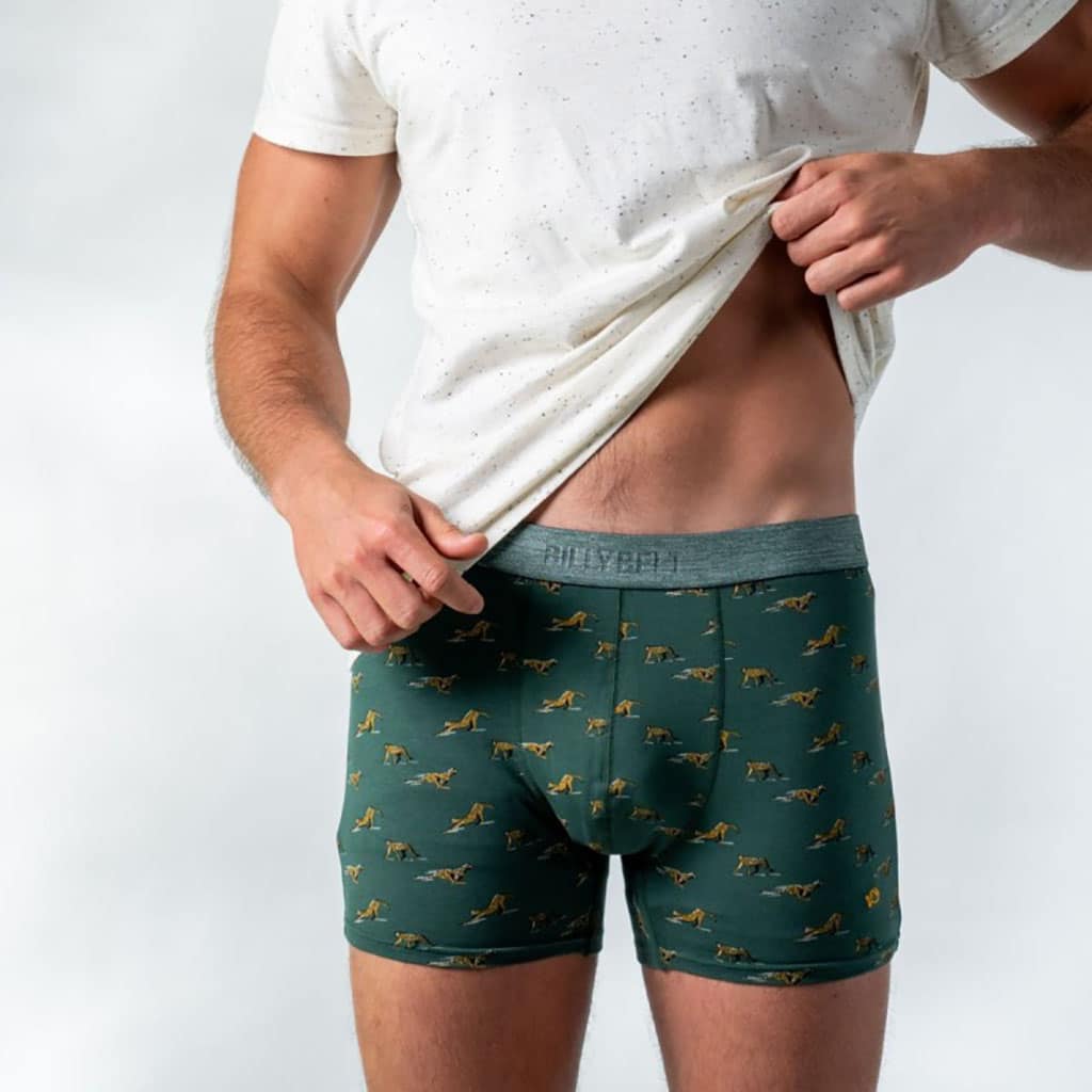 un boxer en coton biologique "green wild" Billybelt, vue de face