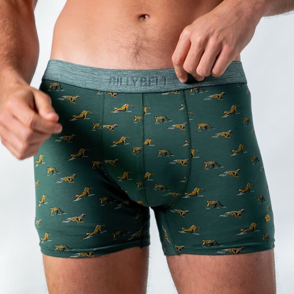 un boxer en coton biologique "green wild" Billybelt, vue de face
