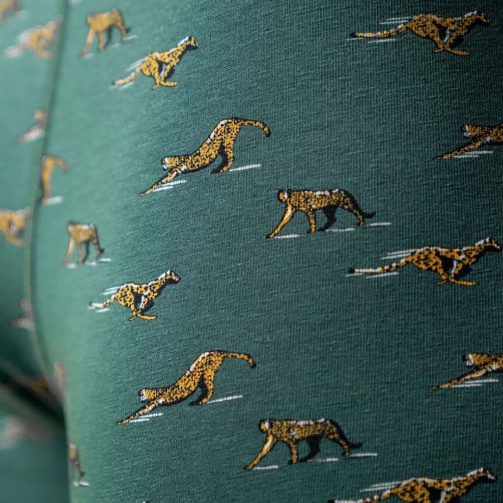 un boxer en coton biologique "green wild" Billybelt, zoom sur le tissu