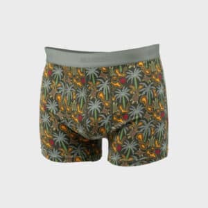 un boxer en coton biologique "Tropical" Billybelt, vue de face sur fond blanc
