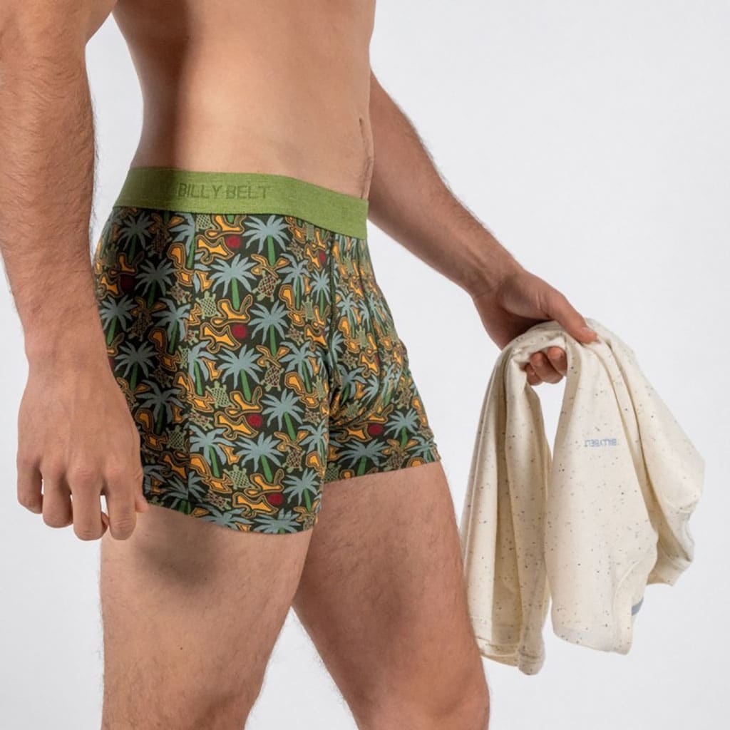 un boxer en coton biologique "Tropical" Billybelt, vue de côté