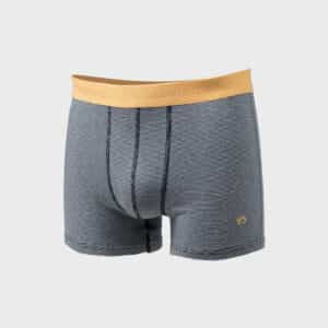un boxer en coton biologique "Navy Stripes" Billybelt, vue de face sur fond blanc