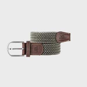 une ceinture élastique tressée "Québec" Billybelt, vue de face sur fond blanc