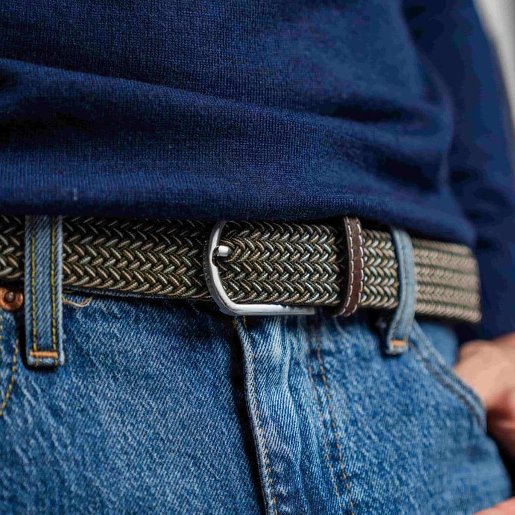 une ceinture élastique tressée "Québec" Billybelt, vue de face