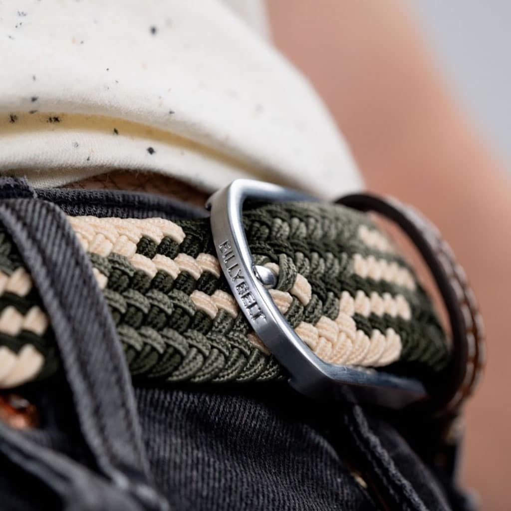 une ceinture élastique tressée "Amazonie" Billybelt, zoom sur la boucle