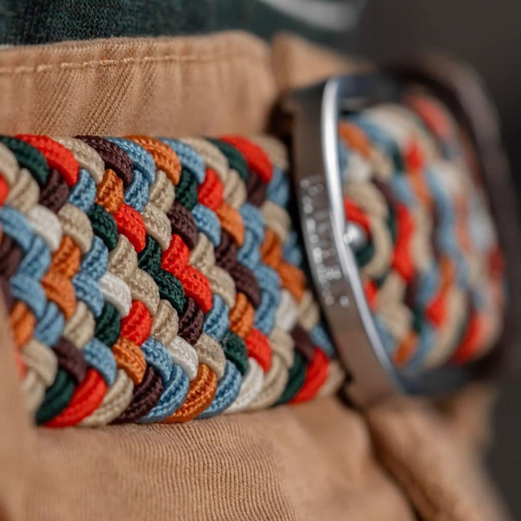une ceinture élastique tressée "Auckland" Billybelt, zoom sur la boucle