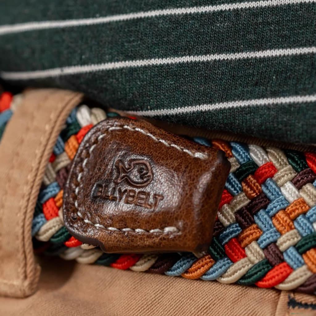 une ceinture élastique tressée "Auckland" Billybelt, zoom sur le cuir