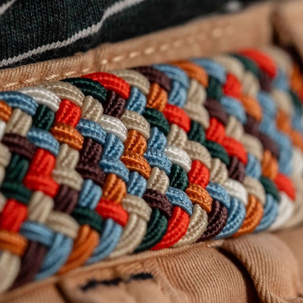 une ceinture élastique tressée "Auckland" Billybelt, zoom sur le tissu