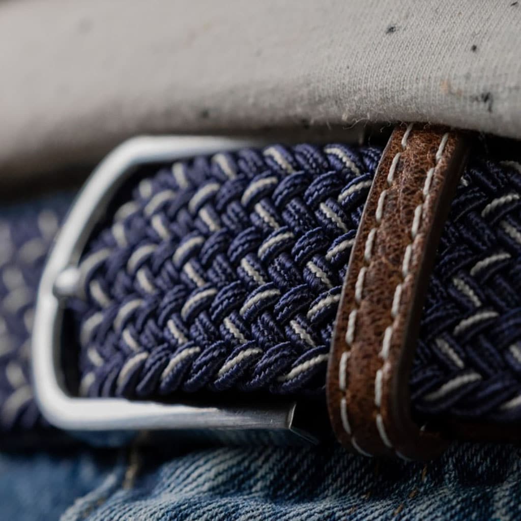 une ceinture élastique tressée "Héraklion" Billybelt, zoom sur la boucle