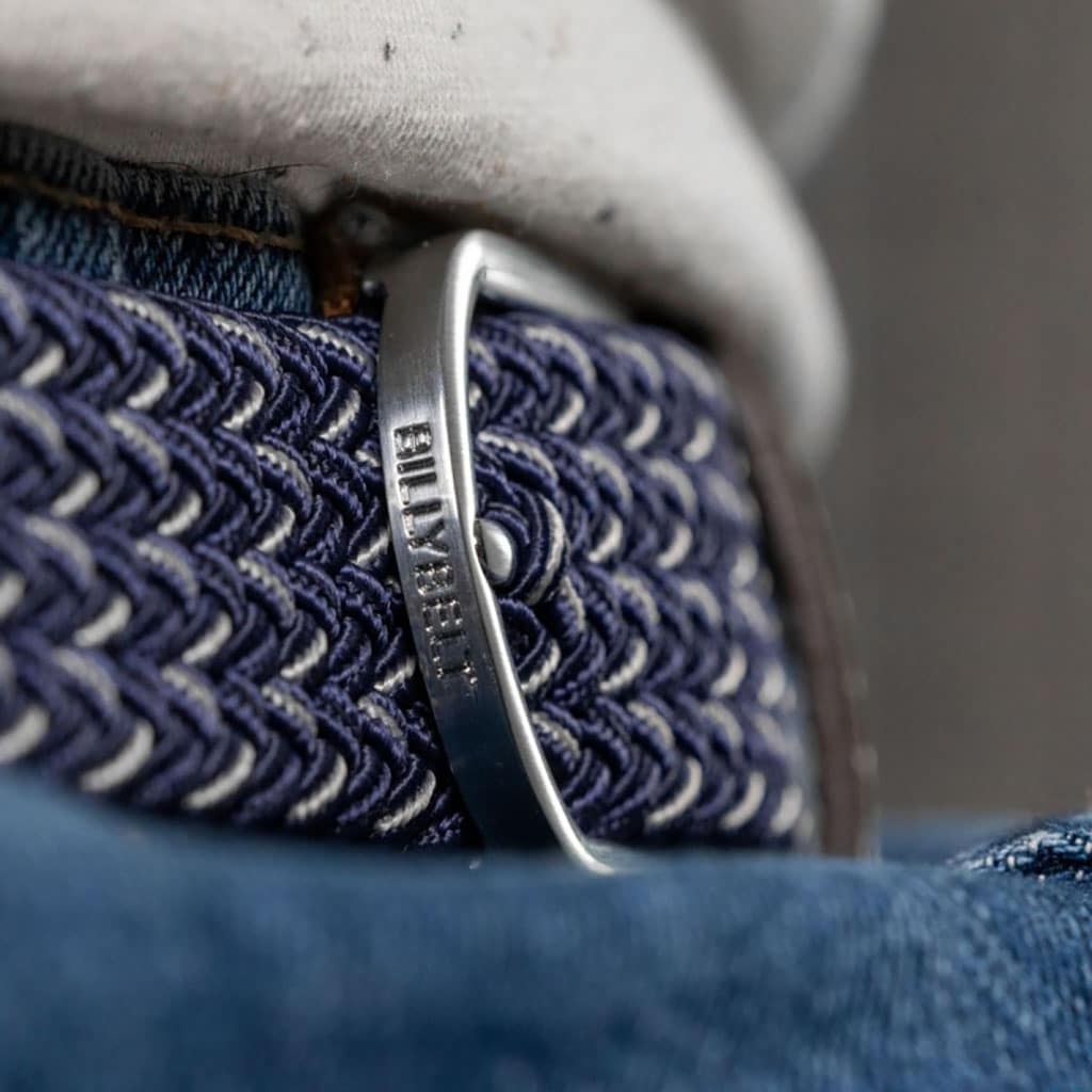 une ceinture élastique tressée "Héraklion" Billybelt, zoom sur la boucle