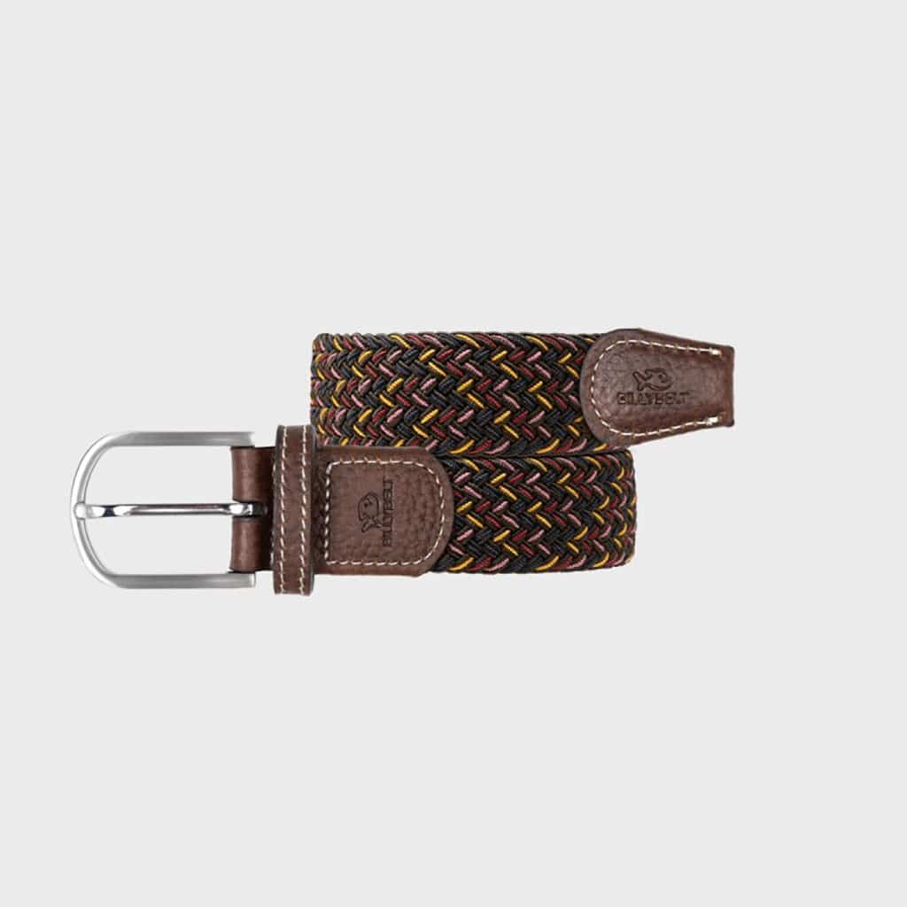 une ceinture élastique tressée "Caracas" Billybelt, vue de face sur fond blanc