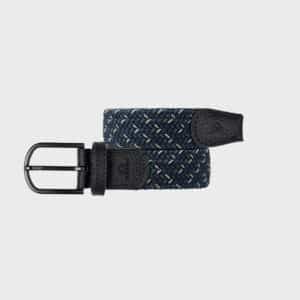 une ceinture élastique tressée "Knokke" Billybelt, vue de face sur fond blanc