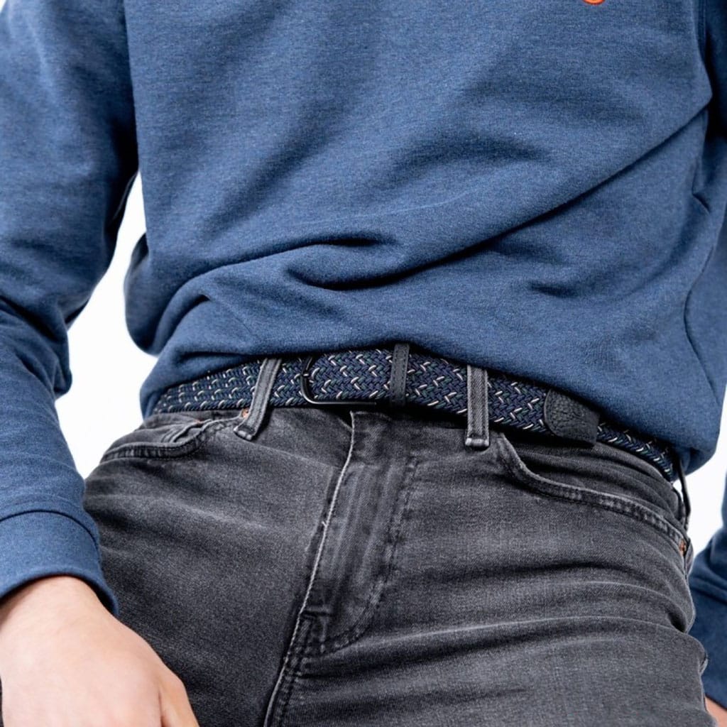 une ceinture élastique tressée "Knokke" Billybelt, vue de face