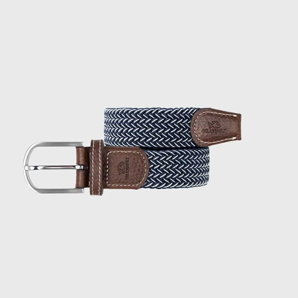 une ceinture élastique tressés "Bogota" Billybelt, vue de face sur fond blanc