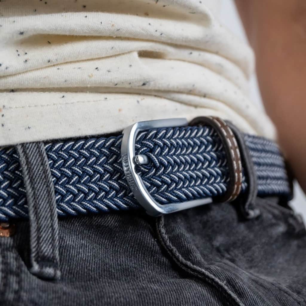 une ceinture élastique tressés "Bogota" Billybelt, zoom sur la boucle