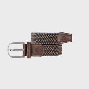 une ceinture élastique tressée "Havane" Billybelt, vue de face sur fond blanc
