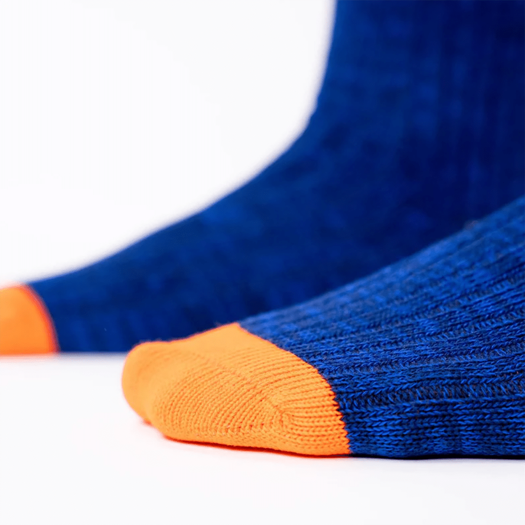 une paire de chaussettes en coton épais "Océanique" Billybelt, zoom sur le tissu