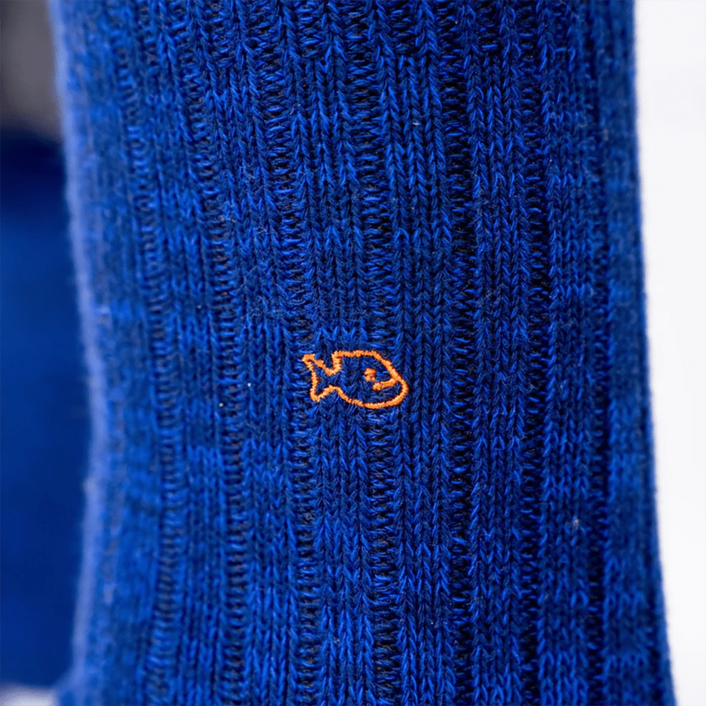 une paire de chaussettes en coton épais "Océanique" Billybelt, zoom sur le logo