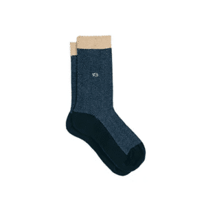 une paire de chaussette en coton peigné chevrons "Belle-Ile" Billybelt, vue de face sur fond blanc