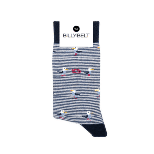 une paire de chaussettes en coton peigné "Goéland" Billybelt, vue de face sur fond blanc