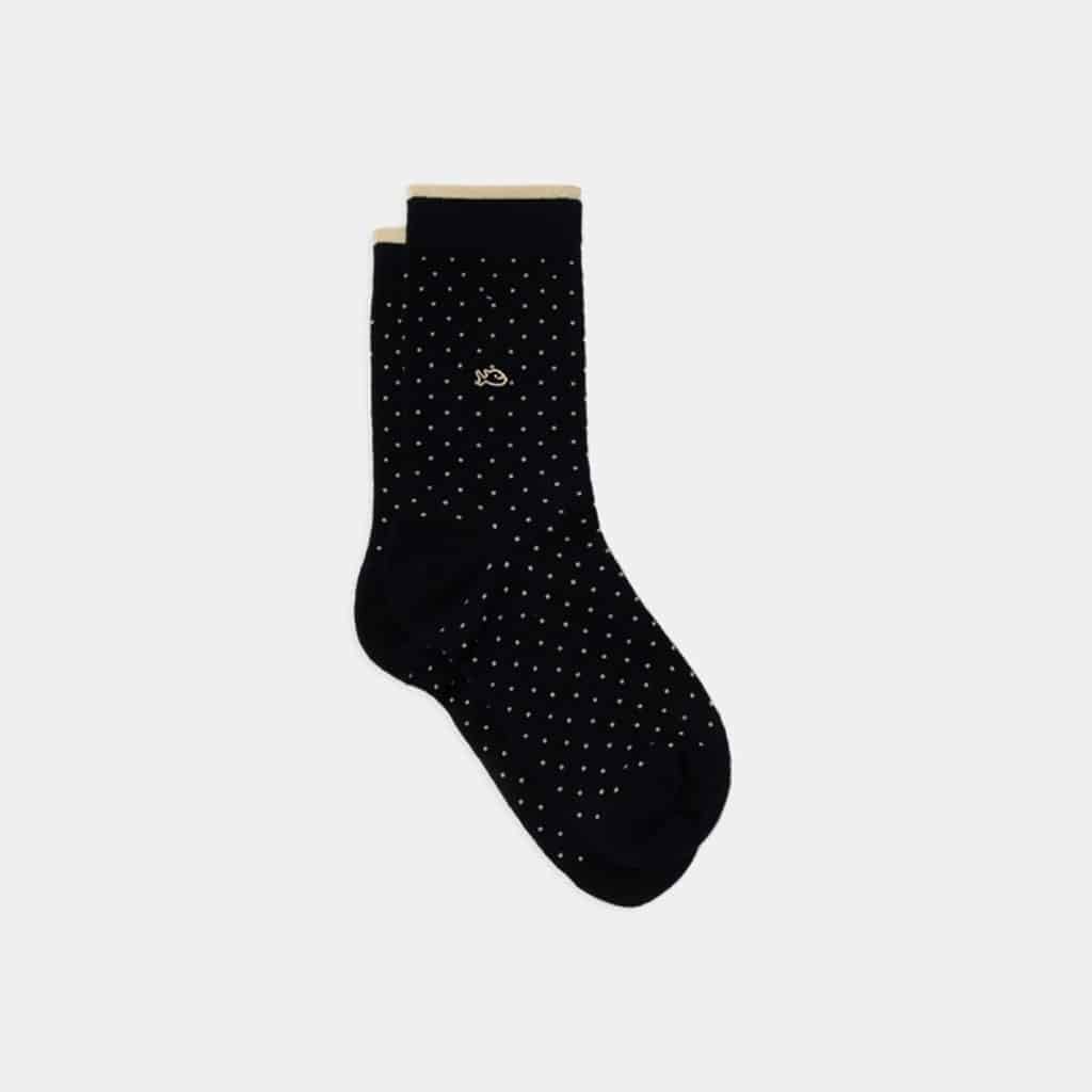 une paire de chaussette en coton peigné beige "square" Billybelt, vue de face sur fond blanc