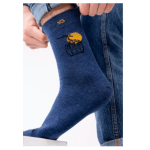une paire de chaussette en coton peigné "cabine" Billybelt, vue de face sur fond blanc
