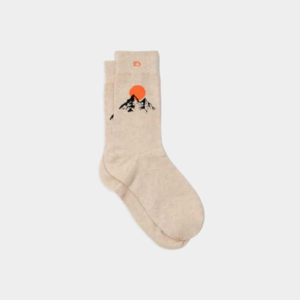 une paire de chaussette en coton peigné Mont Blanc Billybelt, vue de face sur fond blanc