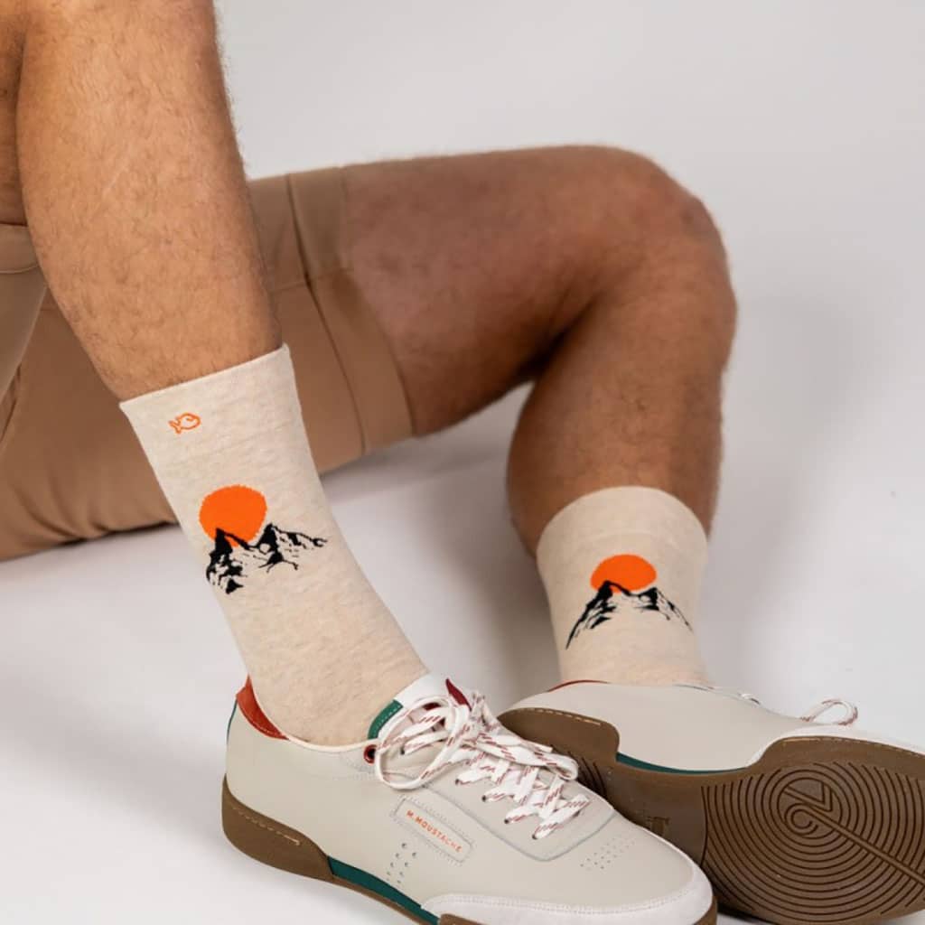 une paire de chaussette en coton peigné Mont Blanc Billybelt, vue de face