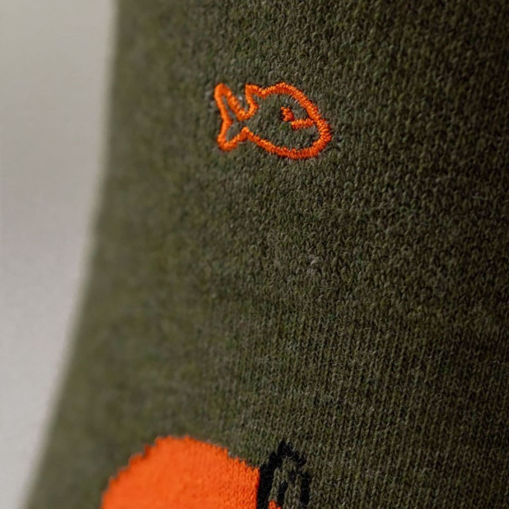 une paire de chaussette en coton peigné "saguaro" Billybelt, zoom sur le logo