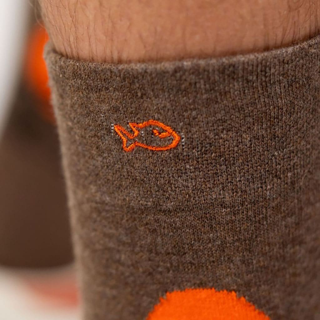 une paire de chaussette en coton peigné "Van trip" Billybelt, zoom sur le logo