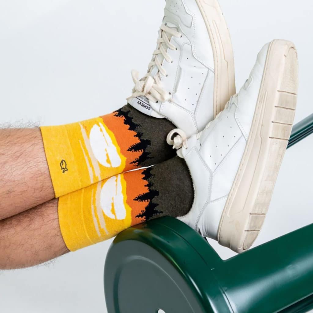 une paire de chaussettes en coton peigné "Yosemite" Billybelt, vue de côté