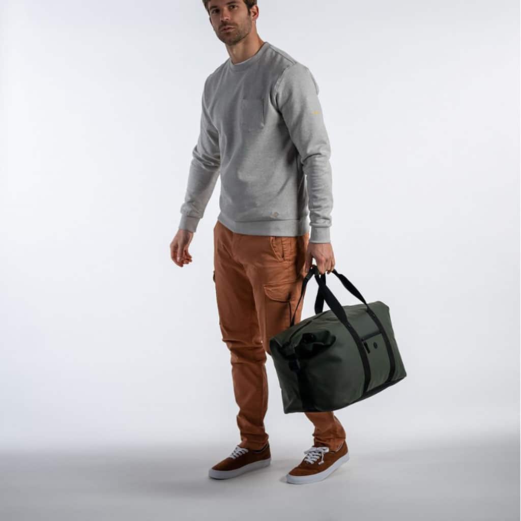 un sac de voyage duffle bag kaki 100% polyester avec revêtement en polyuréthane Billybelt