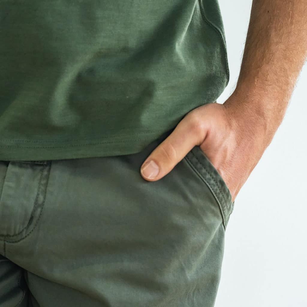un t-shirt en coton biologique kaki Billybelt, zoom sur le tissu