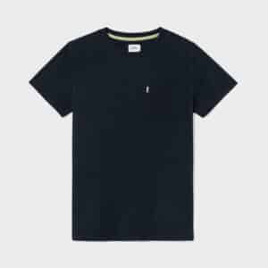 un t-shirt en coton biologique bleu marine Billybelt, vue de face sur fond blanc
