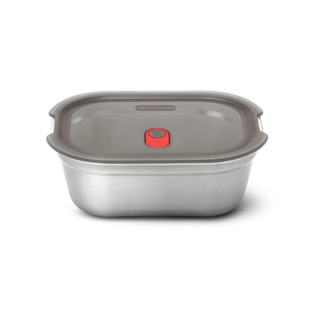 une boîte repas 1.2L acier inoxydable Black+Blum, vue de face sur fond blanc