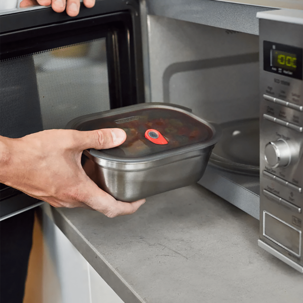 une boîte repas 600ml acier inoxydable Black+Blum, utilisée