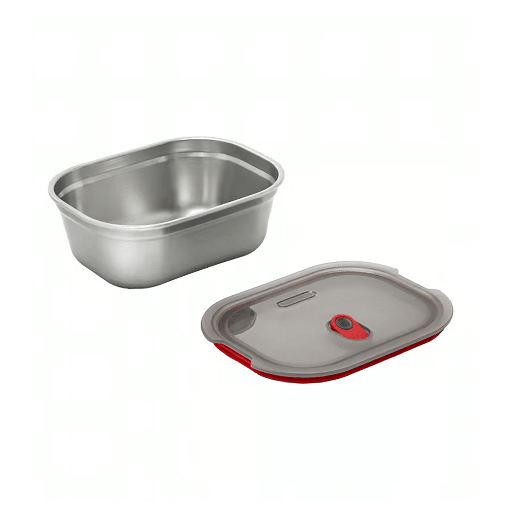 une boîte repas 600ml acier inoxydable Black+Blum, vue de face sur fond blanc