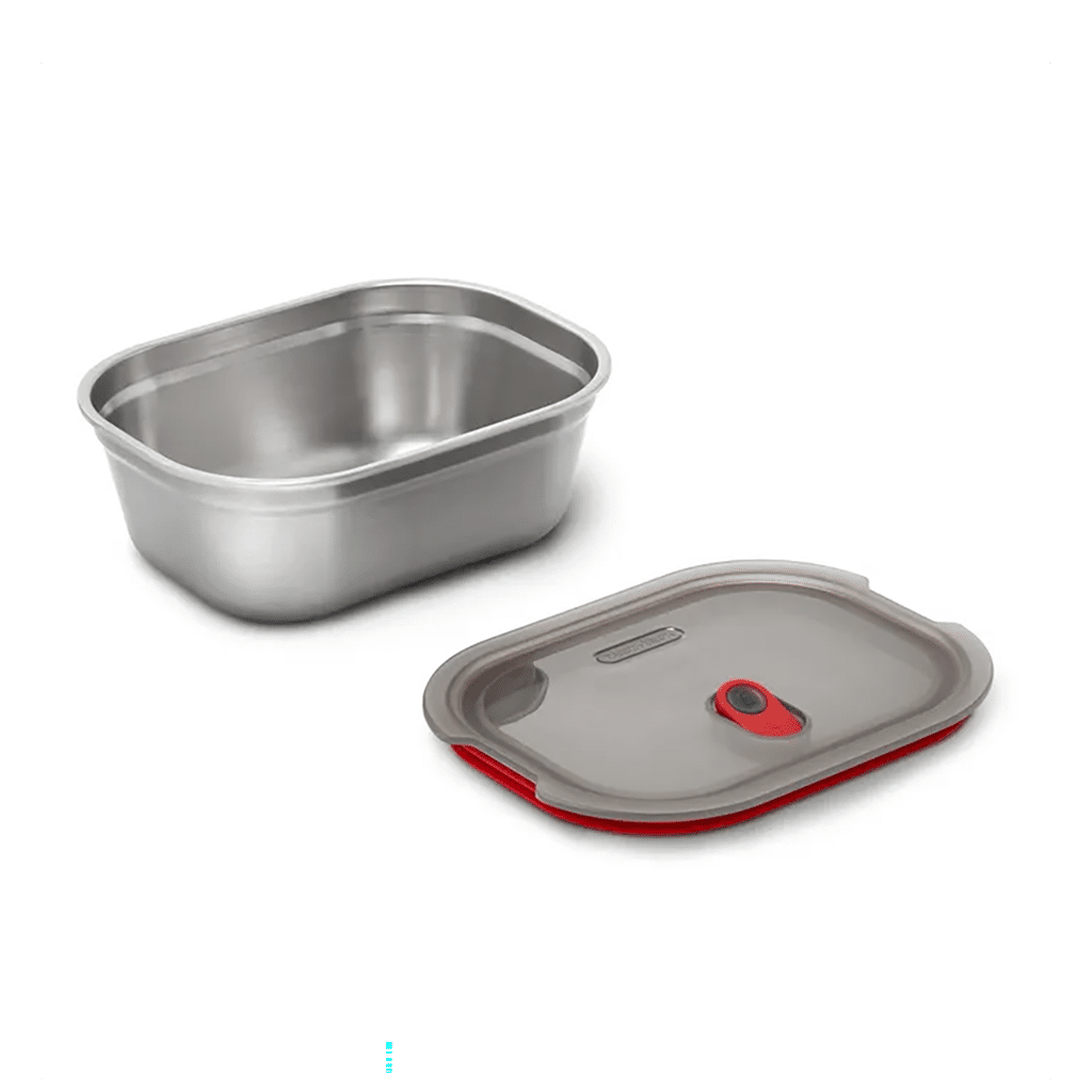 une boîte repas 900ml acier inoxydable Black+Blum, vue de face sur fond blanc