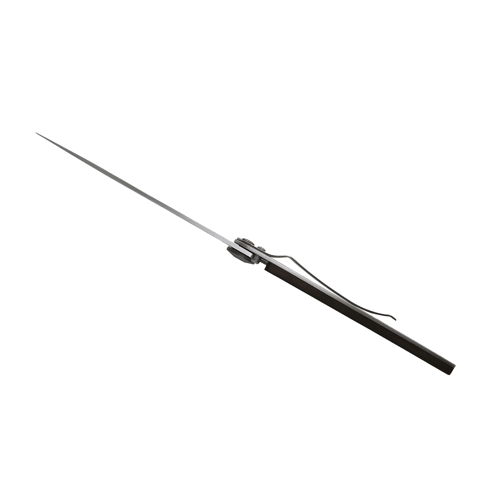 Couteau de poche titane 37g - Ébène - Grizzli, Deejo, vue de côté sur fond blanc