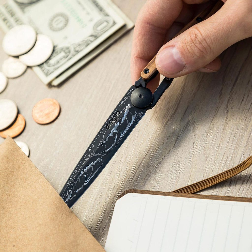 Couteau de poche titane 37g - Genévrier - Vague, Deejo, ambiance