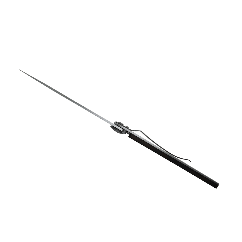 Couteau de poche titane 37g - Ébène - Easy rider, Deejo, vue de côté sur fond blanc