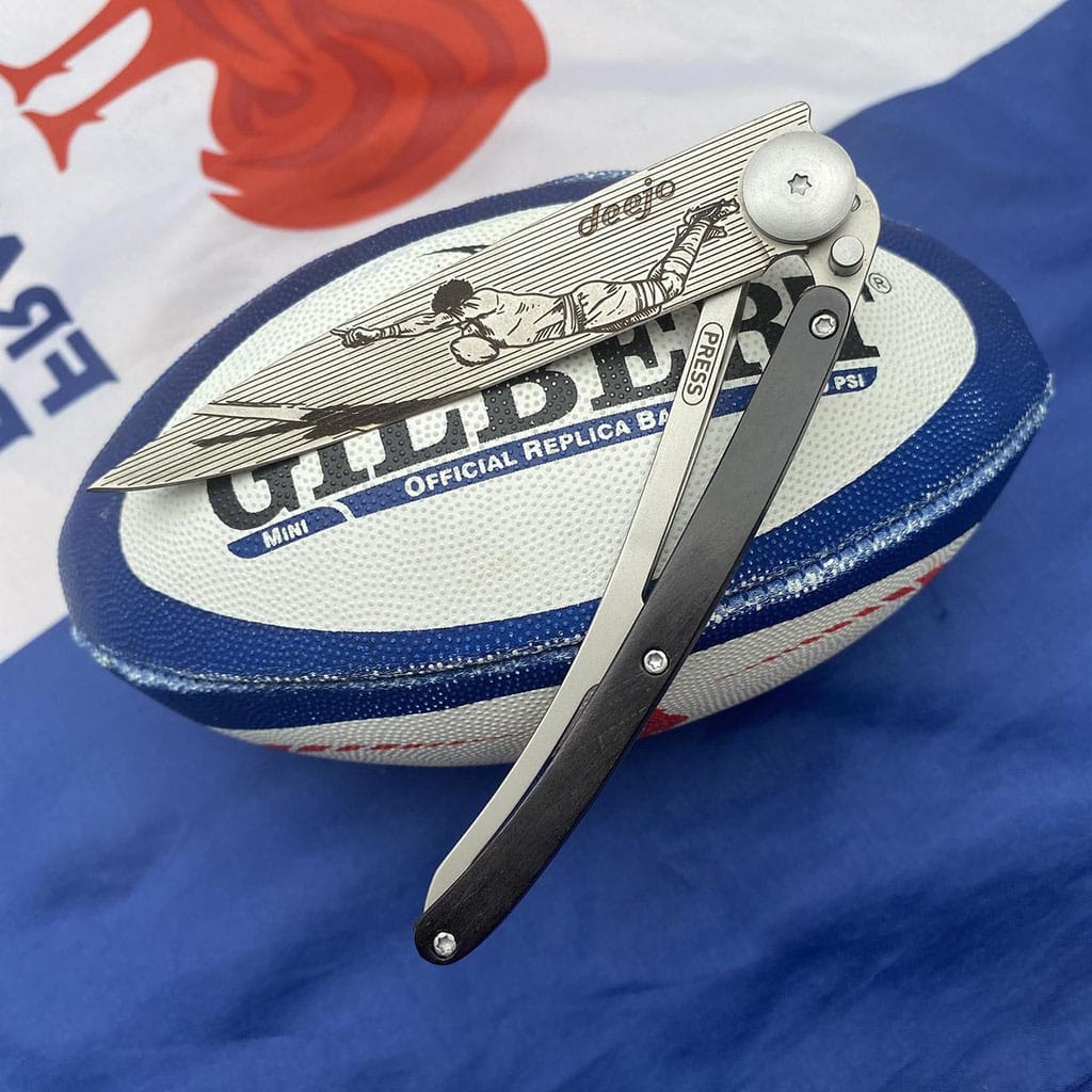 Couteau de poche titane 37g - Ébène - Rugby, Deejo, ambiance